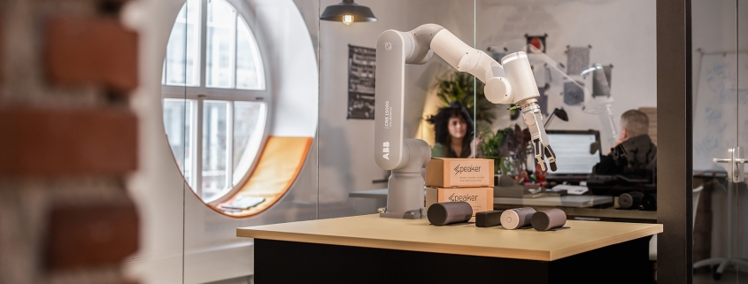 Image of the ABB GoFa robot in an office environment