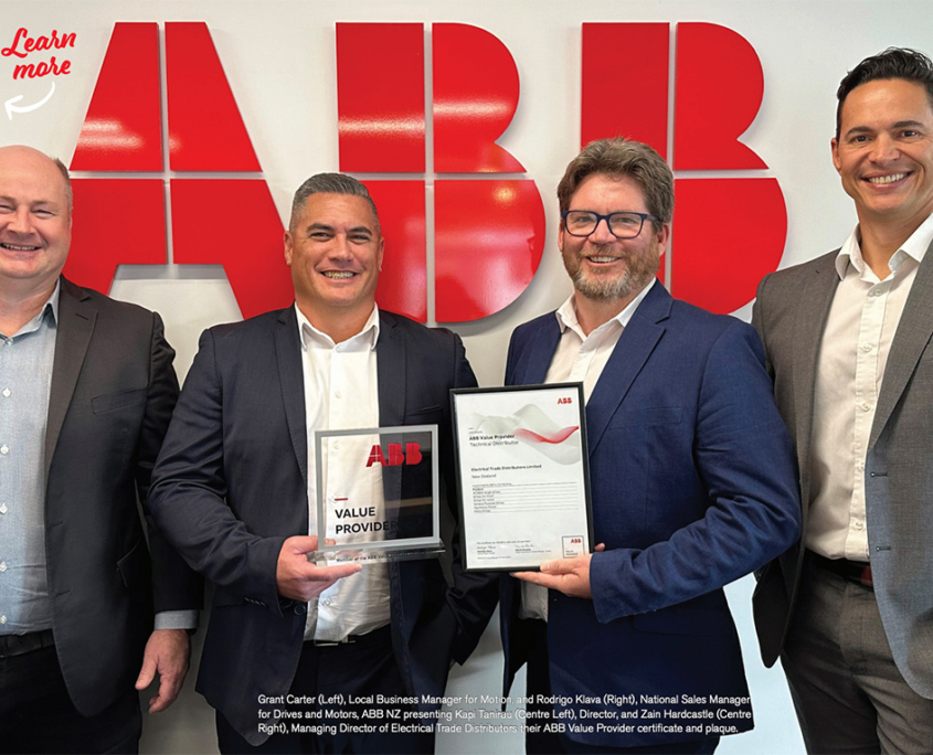 Zain, Kapi and the team accepting their ABB Value Provider Certification